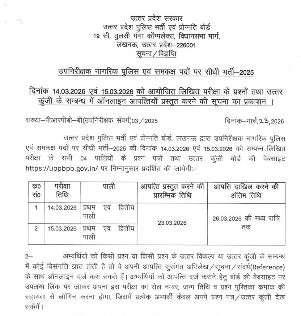 UPSI Answer Key 2026