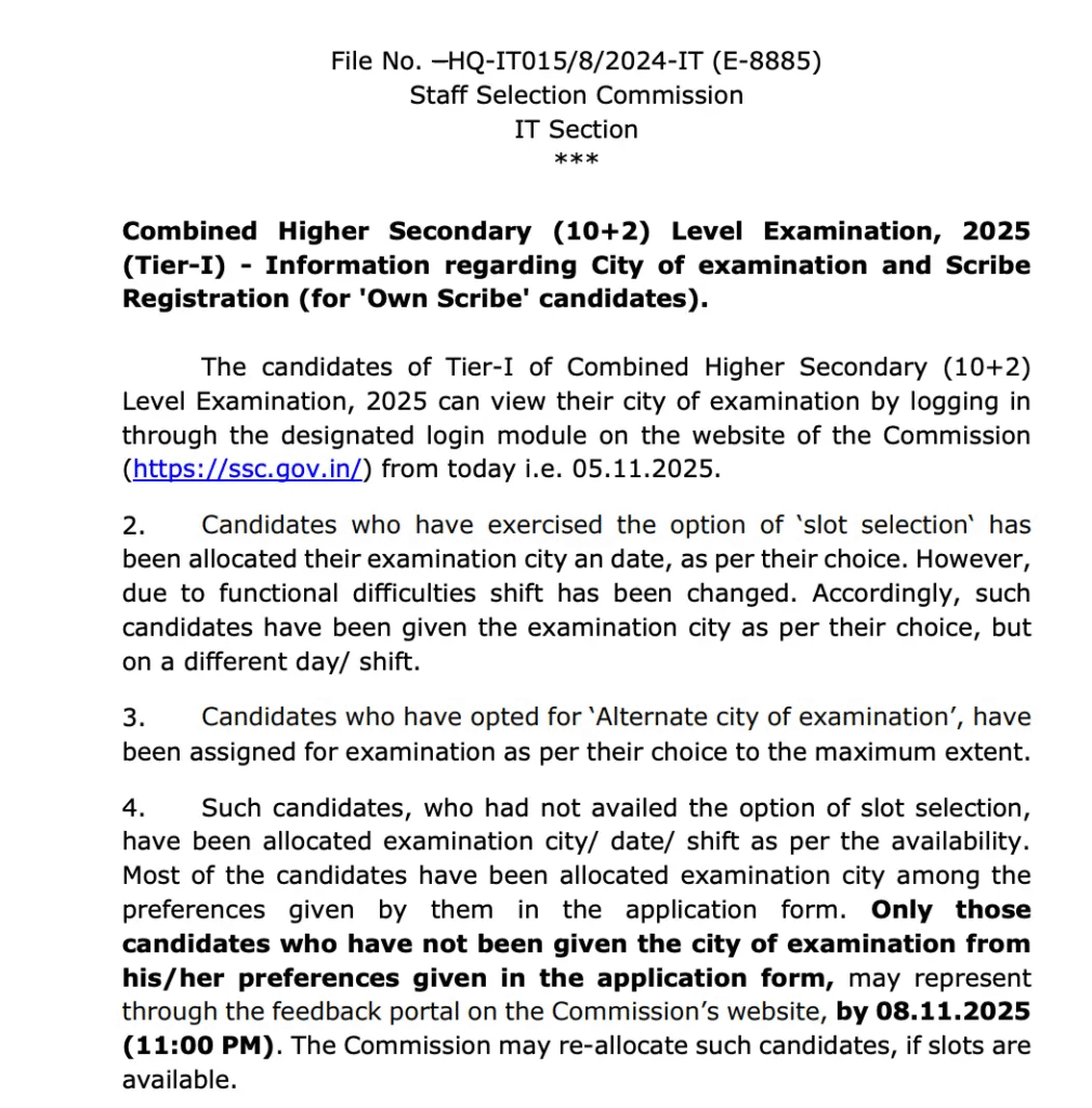 SSC CHSL Admit Card 2025