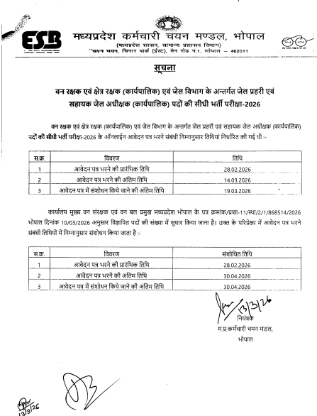 mp jail prahari 2026