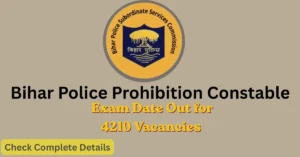 Bihar Police Constable Exam Date