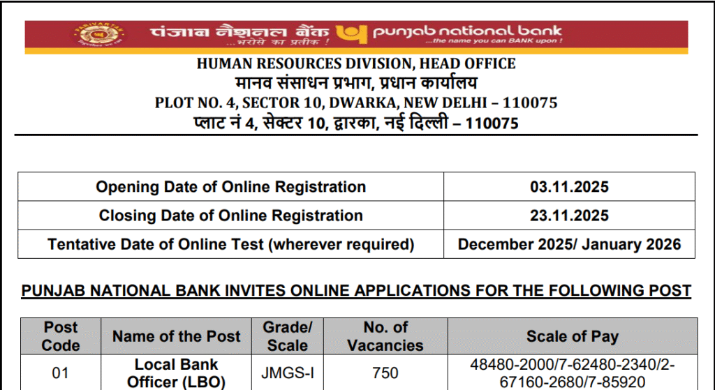 PNB Local Bank Officer 2025