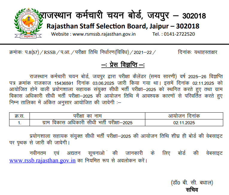 RSSB VDO Exam Date 2025